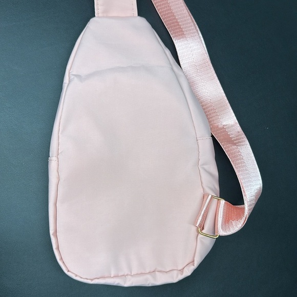 Pink Cross Body Backpack with gold zipper pockets - Picture 8 of 8